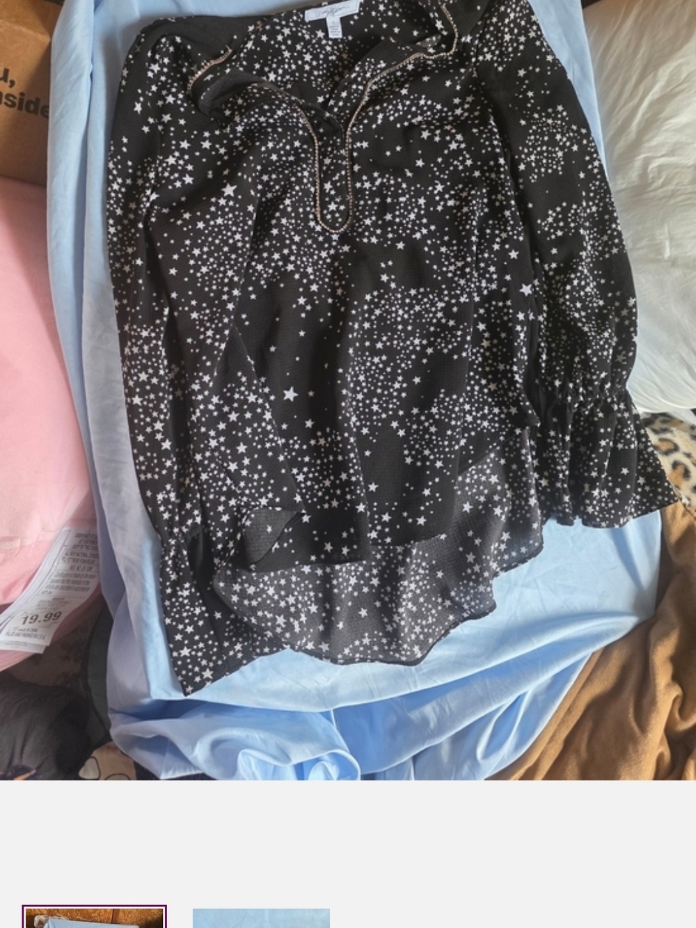 libby. edelman Black Star Print Blouse